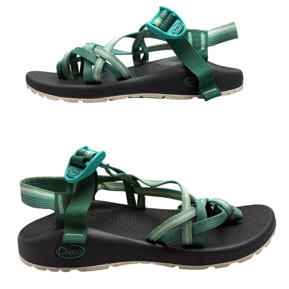 Chaco Womens Z/Cloud Sandals Size 6 Green Strappy Adjustable Outdoor Hiking - Picture 1 of 10